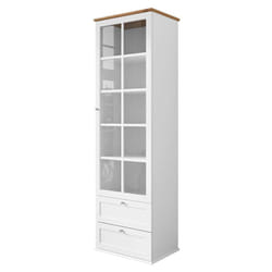Francesco - vitrine - bois et blanc - 201 cm - bois / blanc