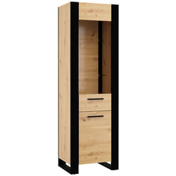 Donnely - vitrine - bois et noir - 188 cm