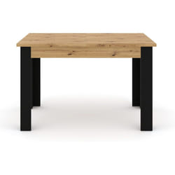 Donnely - table à manger extensible - bois et noir - 4 à 8 personnes