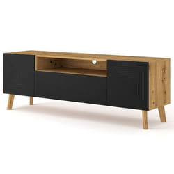 Velato - meuble tv - bois et noir - 160 cm