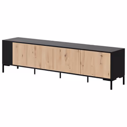 Cambridge - meuble tv - bois et noir - 200 cm