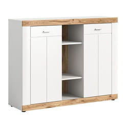 Coventry - buffet haut - blanc et bois - 104x131 cm