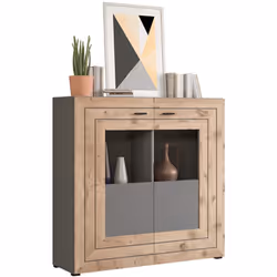 Wexford - buffet haut - gris et bois - 120 cm