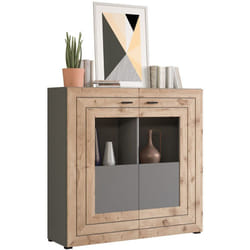 Wexford - buffet haut - gris et bois - 120 cm