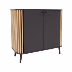Camberwell - buffet bas - 2 portes - gris et bois - 92 cm