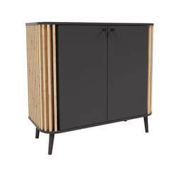 Camberwell - buffet bas - 2 portes - gris et bois - 92 cm