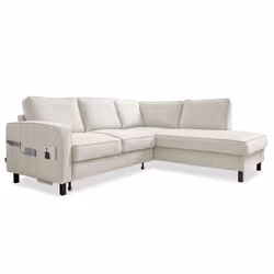 Molly - Canapé d'angle droit 5 places convertible en tissu