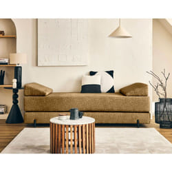 Brescia - banquette 3 places convertible en tissu velours relief