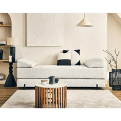 Brescia - banquette 3 places convertible en tissu velours relief