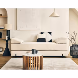 Brescia - banquette 3 places convertible en tissu velours relief