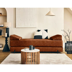 Brescia - banquette 3 places convertible en tissu velours relief