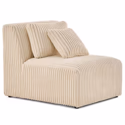 Victoire - module dassise sans accoudoirs en velours côtelé grosses côtes - Beige