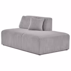 Victoire - module dassise droit en velours côtelé grosses côtes - Gris