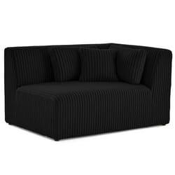 Victoire - module dassise dangle droit en velours côtelé grosses côtes - Noir