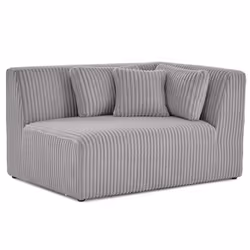 Victoire - module dassise dangle droit en velours côtelé grosses côtes - Gris