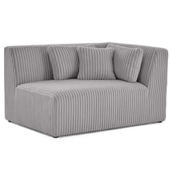 Victoire - module dassise dangle droit en velours côtelé grosses côtes - Gris