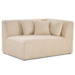 Victoire - module dassise dangle droit en velours côtelé grosses côtes - Beige