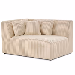 Victoire - module dassise dangle gauche en velours côtelé grosses côtes - Beige