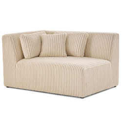 Victoire - module dassise dangle gauche en velours côtelé grosses côtes - Beige