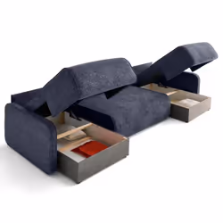 Lisa Design Apolline lit sofa 7 siège(s) Bleu foncé