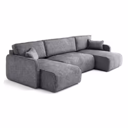 Lisa Design Apolline, lit sofa, Salon, Gris, 7 siège(s), Finition texturée, Moderne
