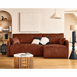 Apolline - canapé d'angle réversible 4 places convertible avec coffres en tissu moucheté