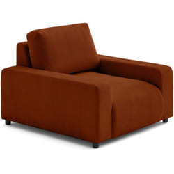 Pivoine - fauteuil en velours côtelé - terracotta