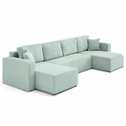 Best Mobilier Topaze, lit sofa, Salon, Turquoise, 7 siège(s), Finition texturée, Moderne