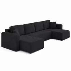 Best Mobilier Topaze, lit sofa, Salon, Noir, 7 siège(s), Finition texturée, Moderne