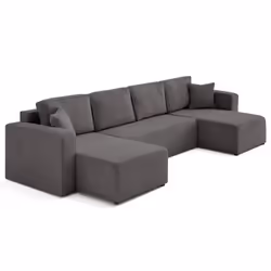Best Mobilier Topaze, lit sofa, Salon, Gris foncé, 7 siège(s), Finition texturée, Moderne