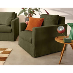 Serena - fauteuil déhoussable en velours côtelé