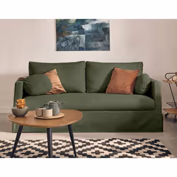 Serena - canapé droit déhoussable 3 places en tissu