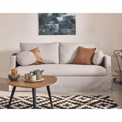 Serena - canapé droit déhoussable 3 places en tissu