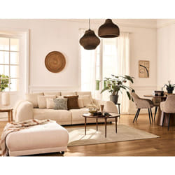Amadora - canapé droit 4 places en velours côtelé - beige