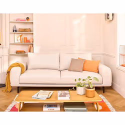 Vicence - canapé droit 3 places convertible en tissu