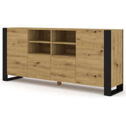 Pedro - buffet bas - bois et noir - 188 cm