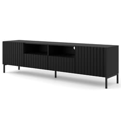 Lara - meuble tv - pieds noirs - 2 tiroirs - 200 cm