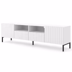 Lara - meuble tv - pieds noirs - 2 tiroirs - 200 cm
