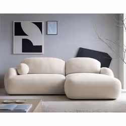Berenice - canapé d'angle droit 4 places convertible avec coffre en tissu bouclette