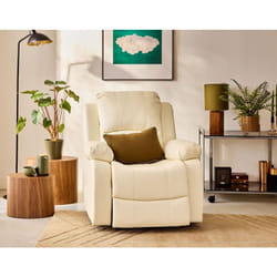 Armand - fauteuil relax électrique en cuir vegan - beige