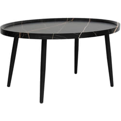 Helsinki - table basse - effet marbre - 80 cm - noir