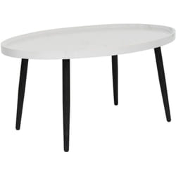 Helsinki - table basse - effet marbre - 80 cm - blanc