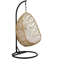 Bestmobilier - Leila - fauteuil suspendu 1 place - effet rotin naturel - beige