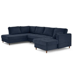 Lisa Design Anna Canapé d'angle 7 siège(s) Bleu foncé