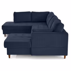 Lisa Design Anna Canapé d'angle 7 siège(s) Bleu foncé