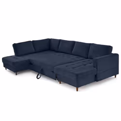 Lisa Design Anna Canapé d'angle 7 siège(s) Bleu foncé - Vue supplémentaire 4