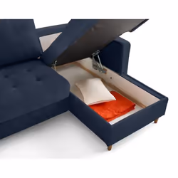 Lisa Design Anna Canapé d'angle 7 siège(s) Bleu foncé - Vue supplémentaire 5