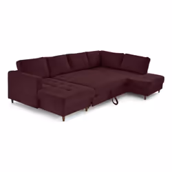 Lisa Design Anna Canapé d'angle 7 siège(s) Prune - Vue supplémentaire 4