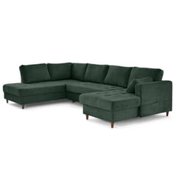 Lisa Design Anna Canapé d'angle 7 siège(s) Vert foncé