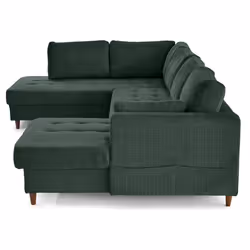 Lisa Design Anna Canapé d'angle 7 siège(s) Vert foncé